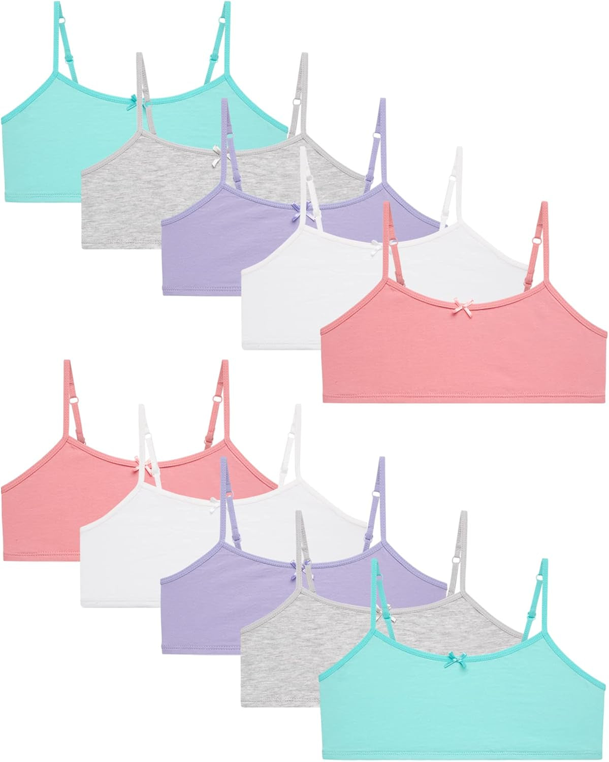 Girls' Cotton Cami Training Bras - 10 Pack