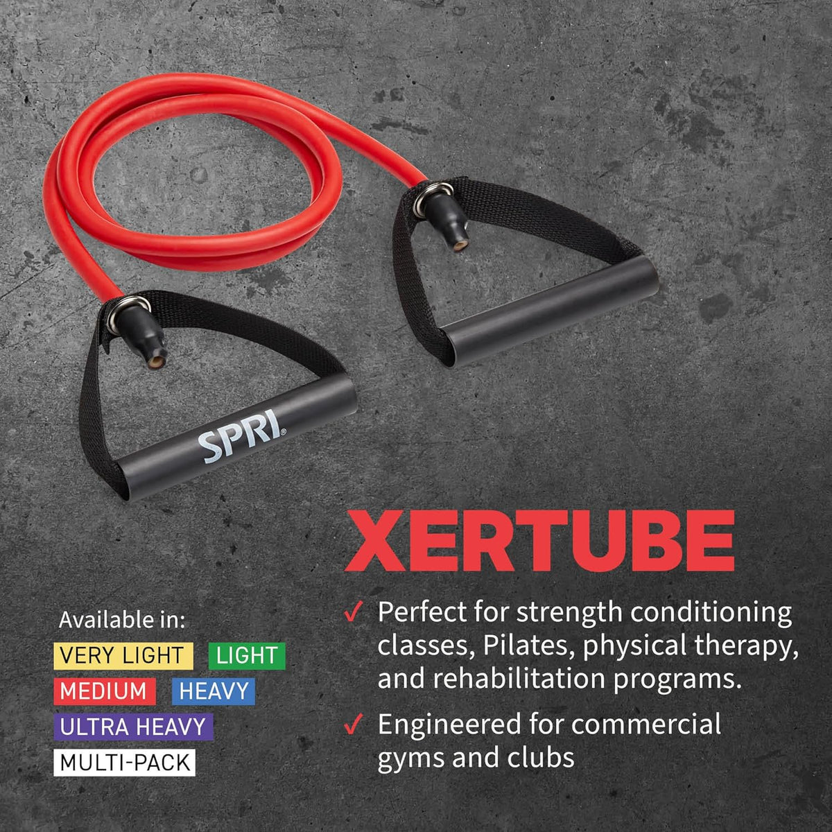 Xertube Resistance Bands with Handles - Individual Exercise Cords Available Separately, Includes Home Gym Workout Fitness Door Anchor Attachment Option