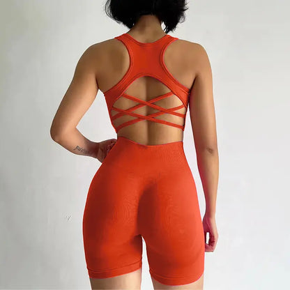 Women's 2-Piece High-Stretch Seamless Yoga Set - Quick-Dry Sports Bra and Shorts for Activewear and Fitness Activities
