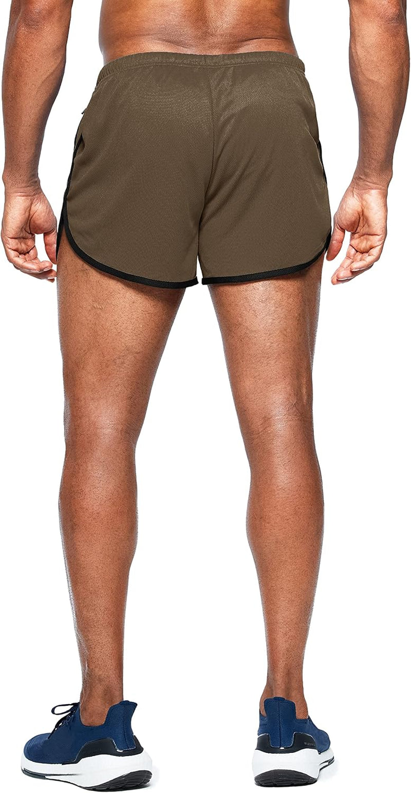 Men's 3-Inch Running Shorts with Zippered Pockets for Gym Use