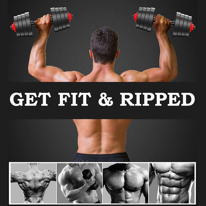 Adjustable Dumbbell and Barbell Set (88LB/66LB/44LB) with Connecting Rod - Versatile Home Workout Equipment for Men and Women