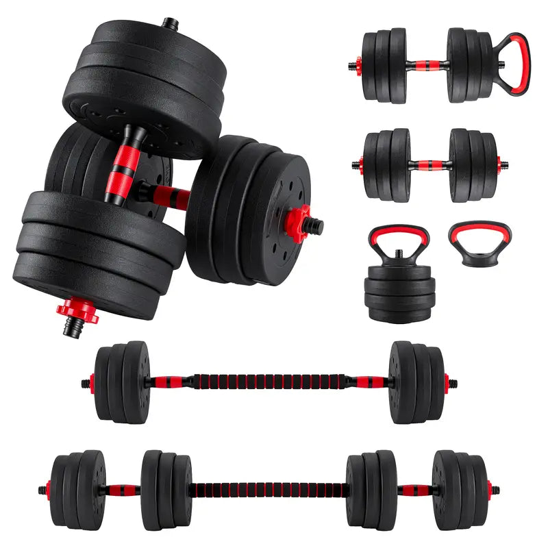 Adjustable 5-In-1 Dumbbell Set (20/40/60 Lbs) - Versatile Home Gym Equipment for Muscle Development, Squats, and Strength Training