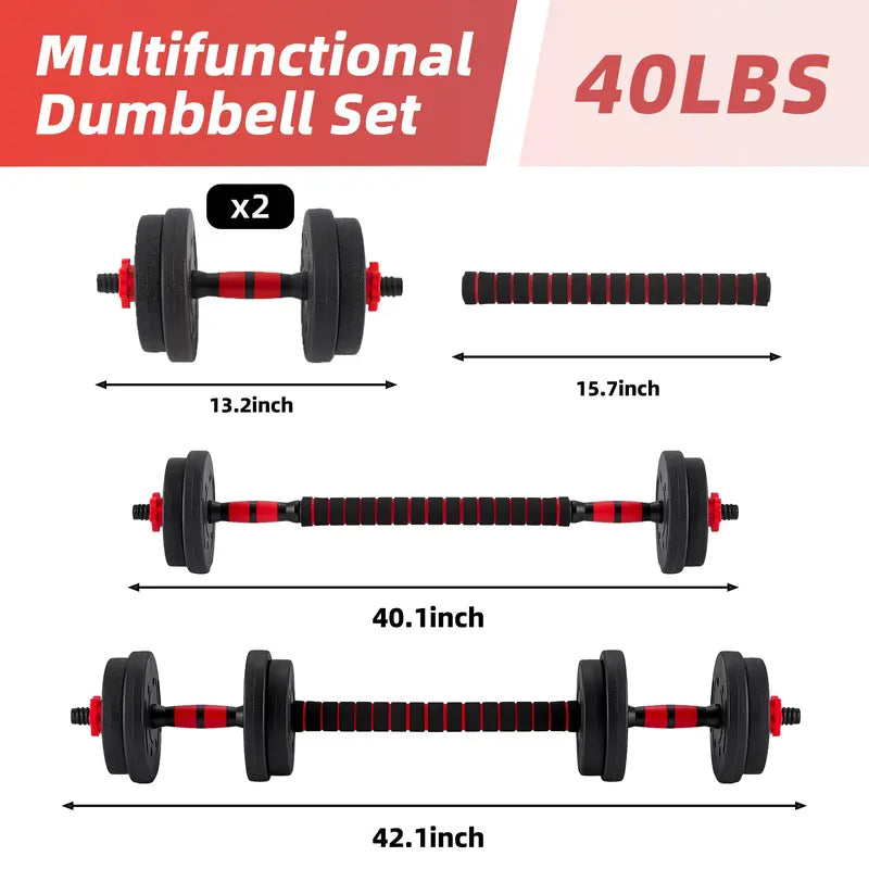 Adjustable 5-In-1 Dumbbell Set (20/40/60 Lbs) - Versatile Home Gym Equipment for Muscle Development, Squats, and Strength Training